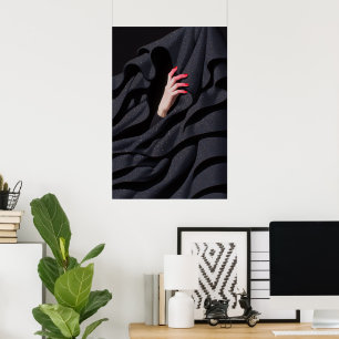 Dold stjärnig natt hijab handillustration poster