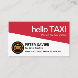 Dold Stunning Red Taxi Triangle Taxi-drivrutin Visitkort