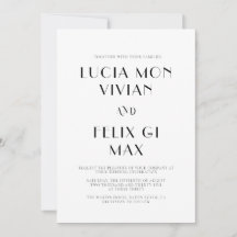 Dold Text, svart och vit Chic Modern Bröllop