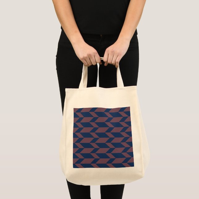 Dold Two Tone Arrow Chevron Rand Mörk blått Rosa Tygkasse (Framsida (produkt))