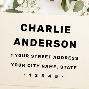 Dold typografi, modern minimal namn-returadress stämpel