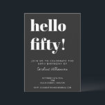 Dold Typography Black Modern 50:e Födelsedagsfeste Inbjudningar<br><div class="desc">Modern 50:e Födelsedagsfest inbjudan i svartvitt. - all text är redigerbar så att den kan vara använda för alla åldrar</div>