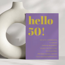Dold Typography Lila Gult Modern födelsedag