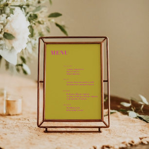 Dold Typography Rosa Gult Modern Minimalist Meny