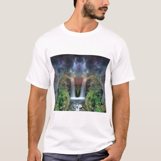 Dolda ansikten i fantastiska vattenfall t shirt (Framsida)