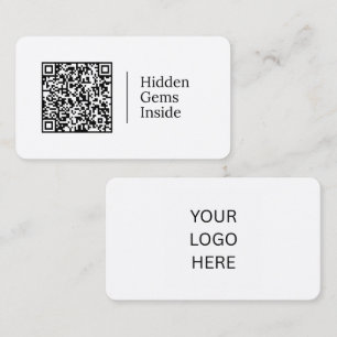 Dolda pärlor inuti Anpassningsbar QR-kod & logot Visitkort