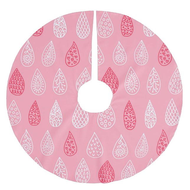 Doldroppar vatten: vintage mönster julgransmatta borstad polyester (Framsidan)