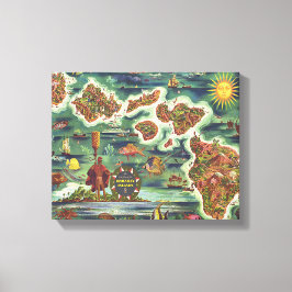 Dole Karta av Hawaii 1950 ・ Joseph Feher Oil Paint Canvastryck