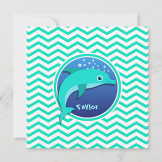 Dolfin, Aqua Grönt Chevron Inbjudningar