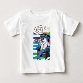 Dolfin äter pizza sommaren T-Shirt Baby Bodydräkt