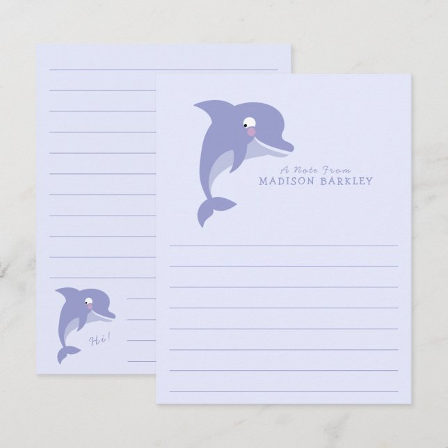 Dolfin Barn Stationära depåkort Tack Kort (Fram/baksida)