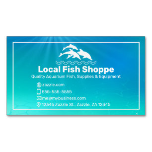 Dolfin, Fish aquarium Shop Magnetiska Visitkort