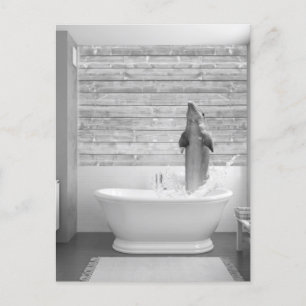 Dolfin i badet i badkaret Bathtub Vykort