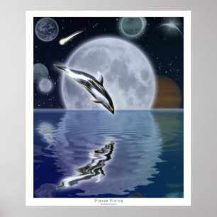 DOLFIN & MÅNE II Fantasy Art Poster