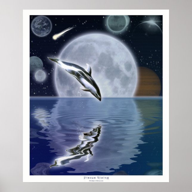 DOLFIN & MÅNE II Fantasy Art Poster (Framsidan)