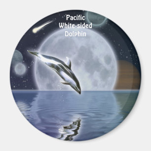 DOLFIN, MÅNE och PLANETS Fantasy Art Magnet