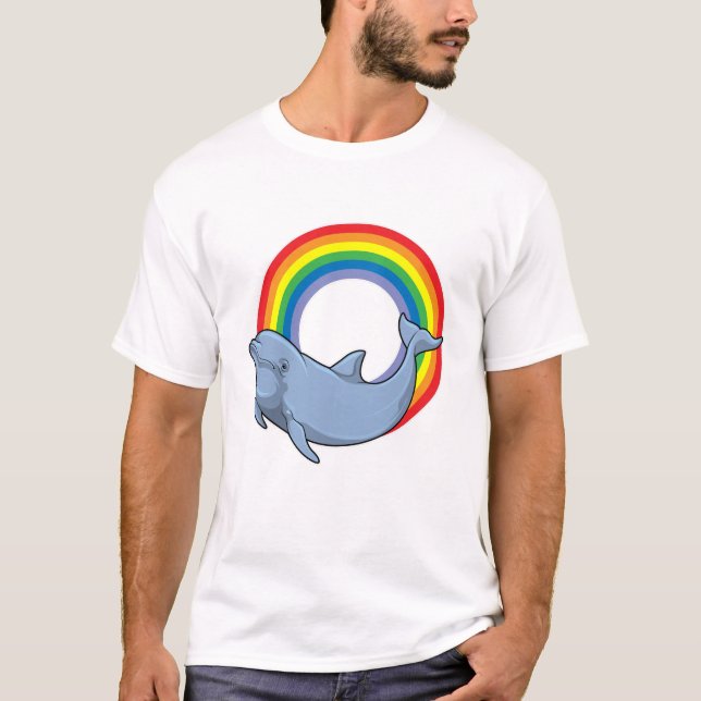 Dolfin med regnbåge t shirt (Framsida)