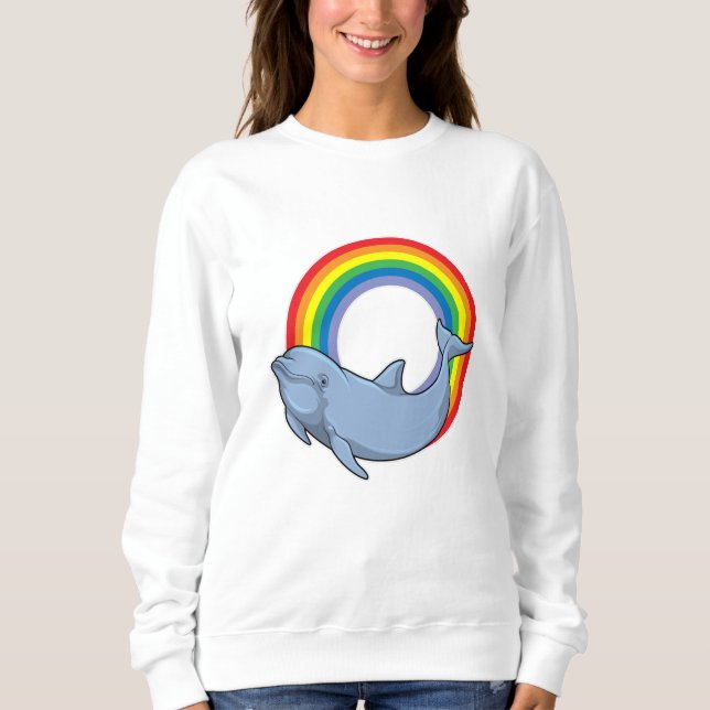 Dolfin med regnbåge t shirt (Framsida)