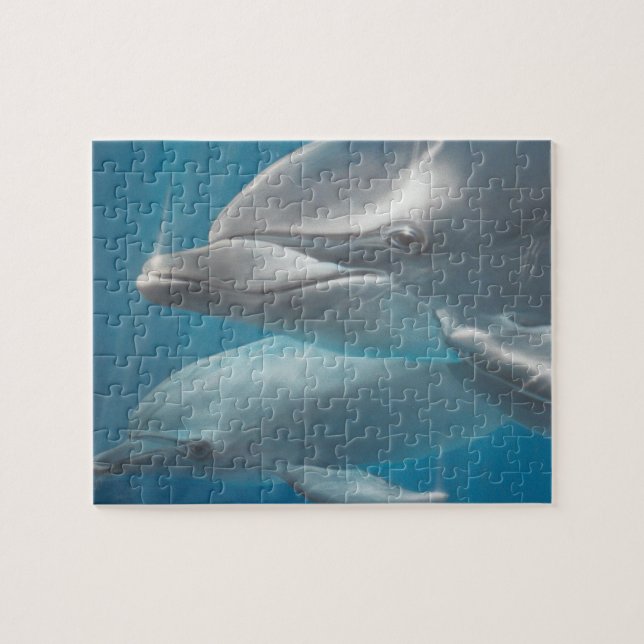 Dolfin och Baby Puzzle Pussel (Horisontell)
