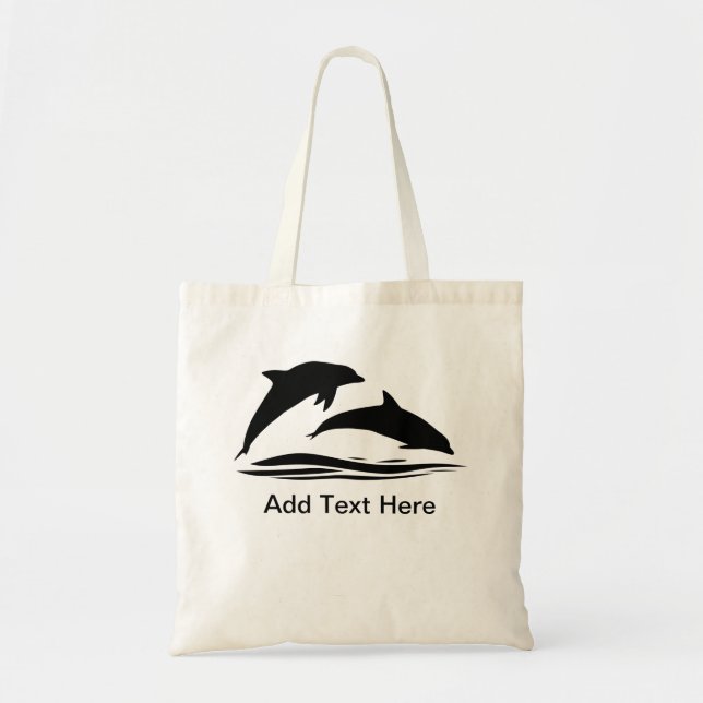 Dolfin Silhouette Lägg till text Tygkasse (Framsidan)