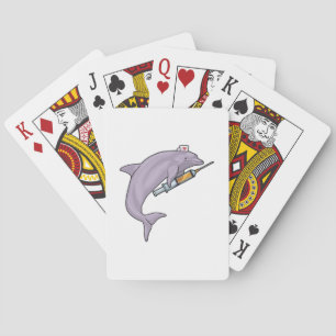 Dolfin som sjuksköterska med spruta casinokort