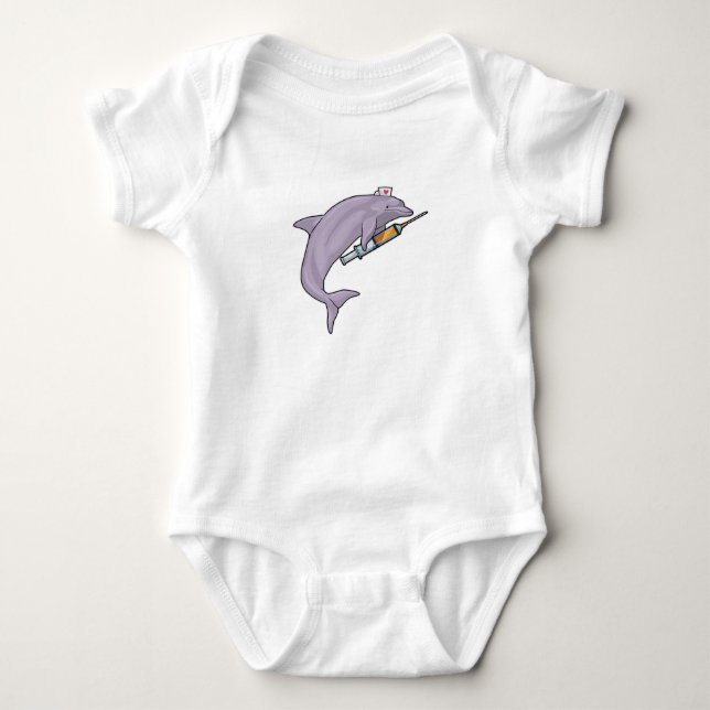 Dolfin som sjuksköterska med spruta t shirt (Framsida)