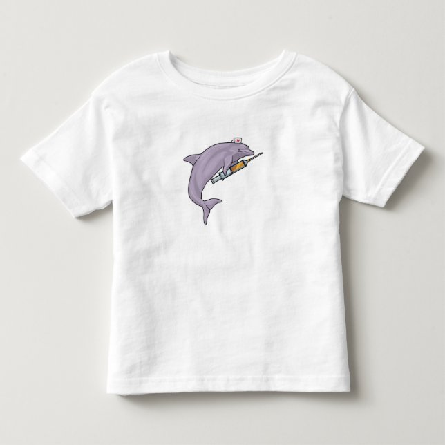 Dolfin som sjuksköterska med spruta t shirt (Framsida)