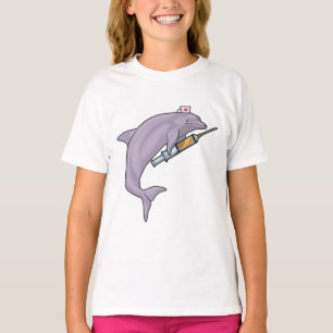 Dolfin som sjuksköterska med spruta t shirt