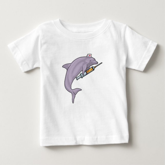 Dolfin som sjuksköterska med spruta t shirt (Framsida)