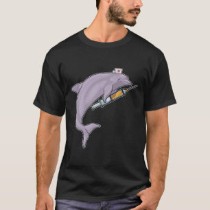 Dolfin som sjuksköterska med spruta t shirt