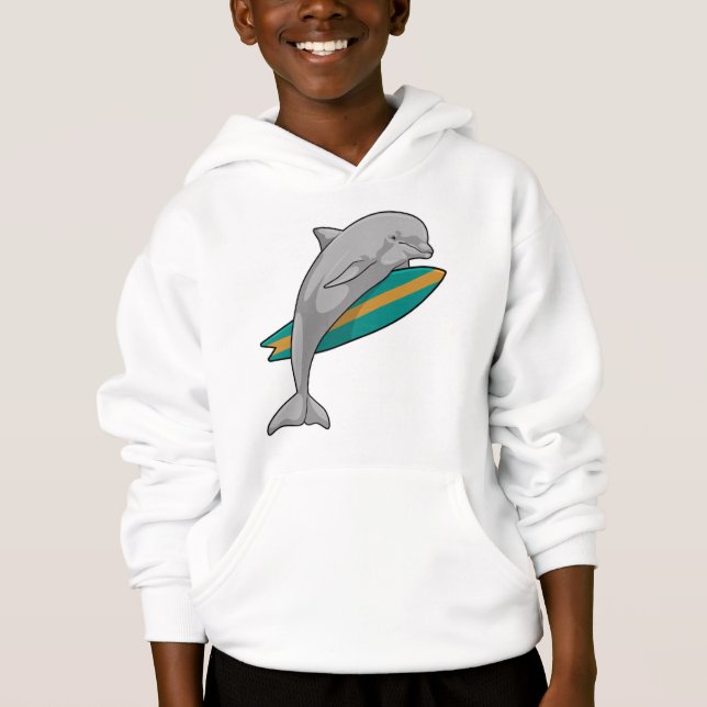 Dolfin som Surfer med ytskiva T Shirt (Framsida)