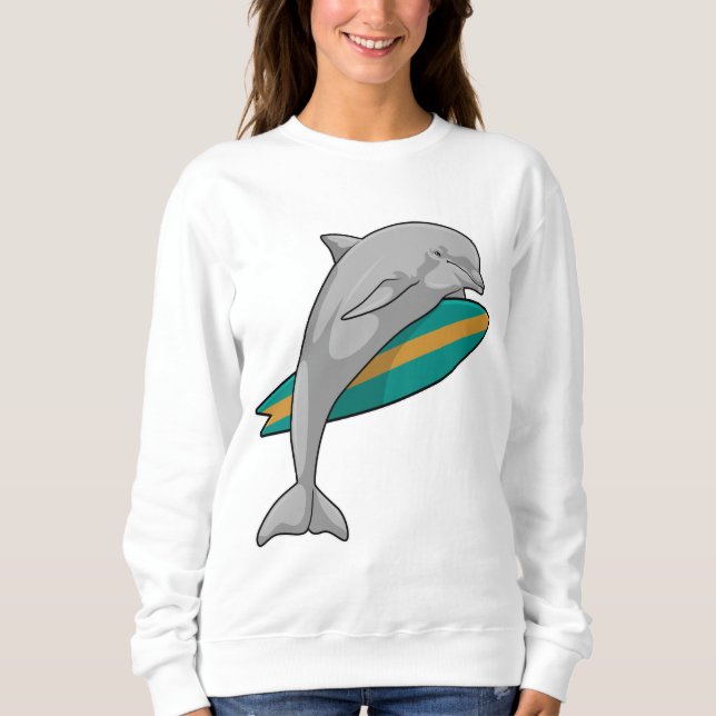 Dolfin som Surfer med ytskiva T Shirt (Framsida)
