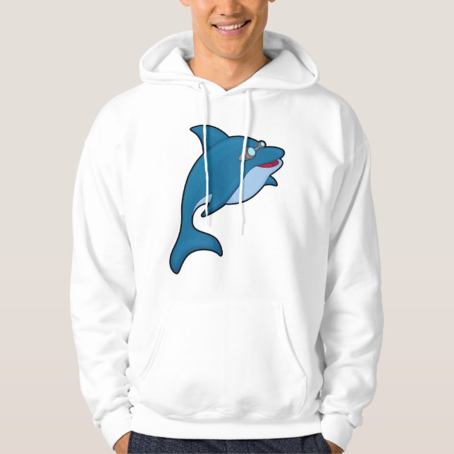 Dolfin vid simning med simmande glasögon hoodie (Framsida)