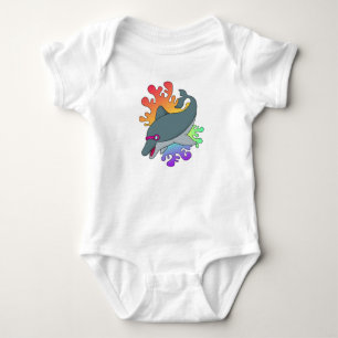 Dolfin vid simning med simmande glasögon t shirt