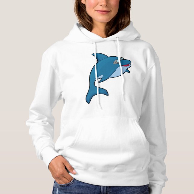 Dolfin vid simning med simmande glasögon t shirt (Framsida)
