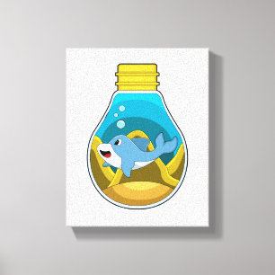 Dolfin vid Swimming i Aquarium Canvastryck