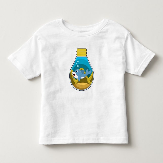 Dolfin vid Swimming i Aquarium T Shirt (Framsida)