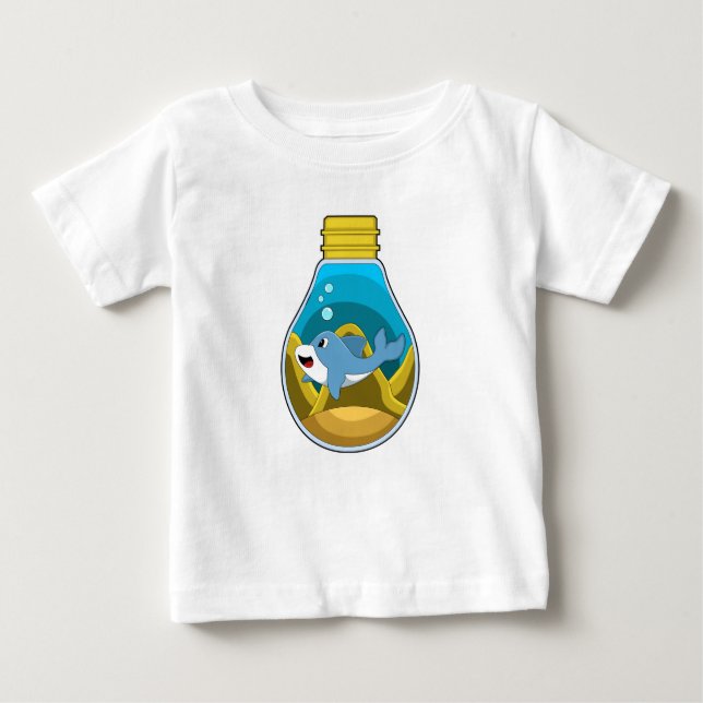 Dolfin vid Swimming i Aquarium T Shirt (Framsida)
