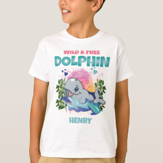 DOLFIN VILD OCH FRIA FÄRGFUNNY CUTE KIDS T SHIRT