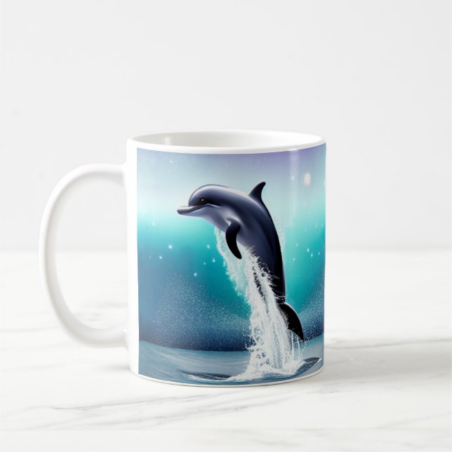 Dolfinjumpning i havet kaffemugg (Vänster)