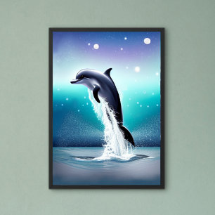 Dolfinjumpning i havet poster