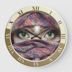 Dolfintid på läder stor klocka