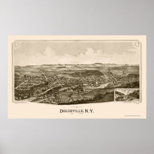 Dolgeville, NY Panoramic Karta - 1890 Poster