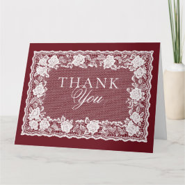 Doliy Lace Burgundy Old Money Wedding Tack Kort