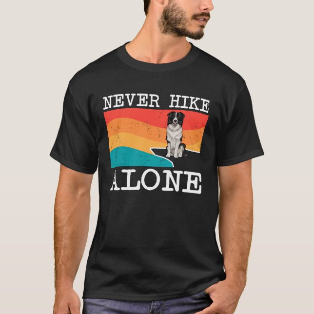 Dölj aldrig Ensam Gräns Collie Graphic Hiking T Shirt (Framsida)