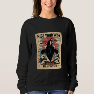 Dölj din fru Alphas finns här Japanska Ukiyo e Var T Shirt