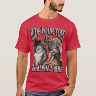 Dölj dina alfas här Roligt Werewolf-meme Boo T Shirt