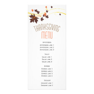 Dölj fallmenyn för eleganten löv på Thanksgivingen Reklamkort