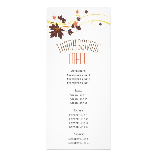 Dölj fallmenyn för eleganten löv på Thanksgivingen Reklamkort (Framsidan)