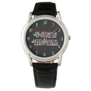 Dölj metall-tecken armbandsur